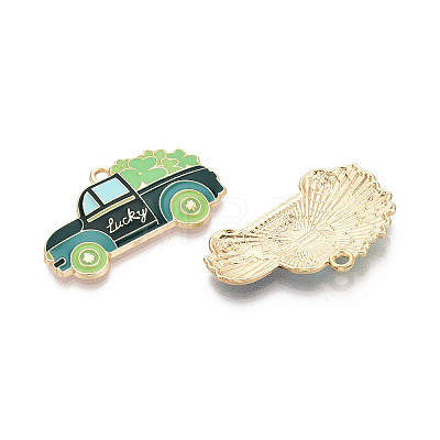 Saint Patrick's Day Alloy Enamel Pendants ENAM-T024-49A-G-1