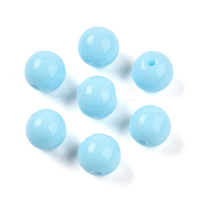 Opaque Solid Color Glass Beads GLAA-N007-8mm-A15-1