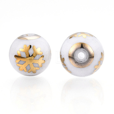 Christmas Opaque Glass Beads LS-EGLA-R113-01C-1