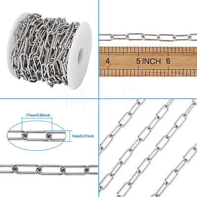 304 Stainless Steel Paperclip Chains YS-TAC0003-02P-1