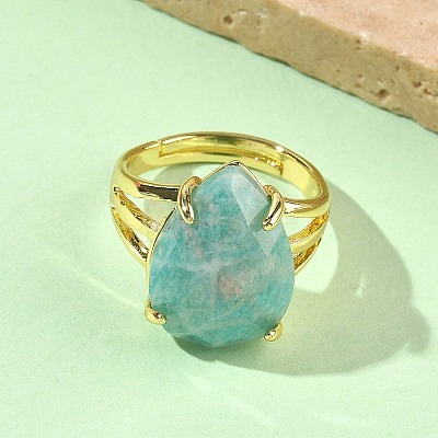 Brass Cuff Open Rings RJEW-D347-04G-12-1