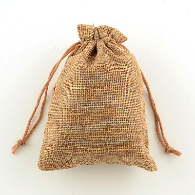 Polyester Imitation Burlap Packing Pouches Drawstring Bags LS-ABAG-R004-18x13cm-03-1