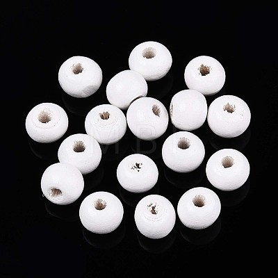 Spray Painted Round Natural Schima Wood Beads WOOD-T032-6mm-30-1