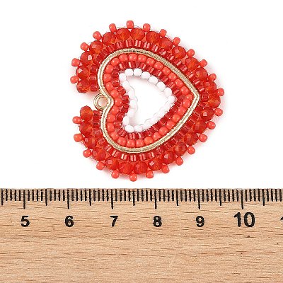 Glass Seed Beaded Pendants PALLOY-MZ01385-02-1