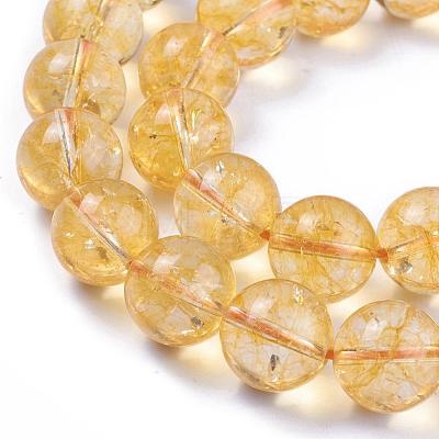 Natural Citrine Beads Strands G-E326-14mm-01-1