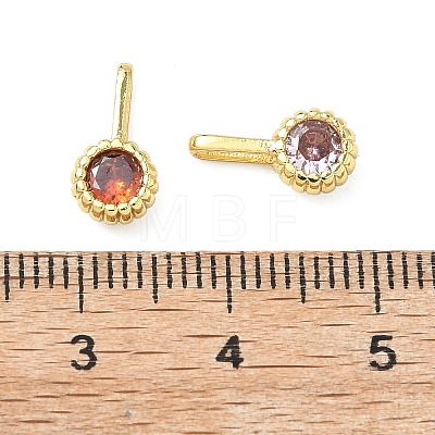 Brass Micro Pave Cubic Zirconia Pendants KK-L264-01G-1
