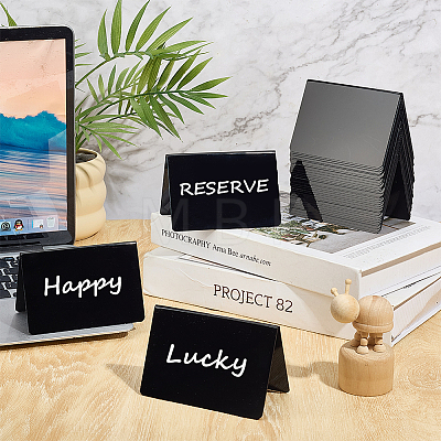 PVC 2 Side V Shaped Table Desktop Sign Display Stand AJEW-WH0696-523-1