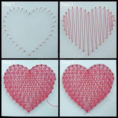 Heart Pattern DIY String Art Kit Sets DIY-F070-13-1