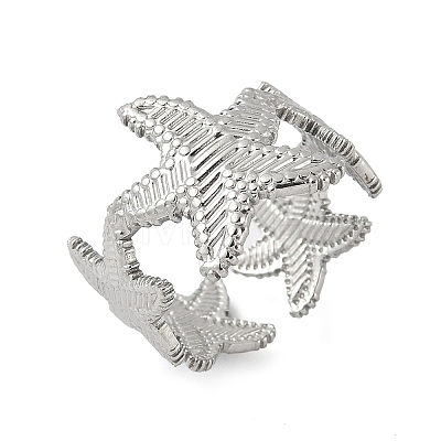304 Stainless Steel Open Cuff Rings for Women RJEW-U060-01A-P-1