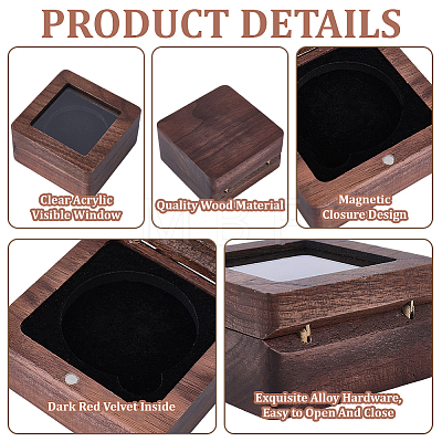 Wooden Badge Packing Magnetic Boxes CON-WH20006-017A-1