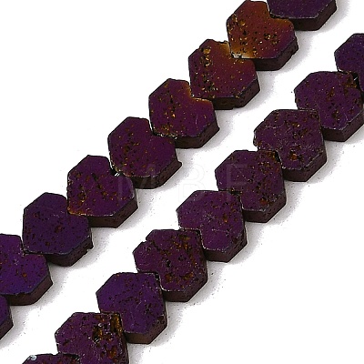 Electroplated Natural Lava Rock Beads Strands G-K388-04B-10-1