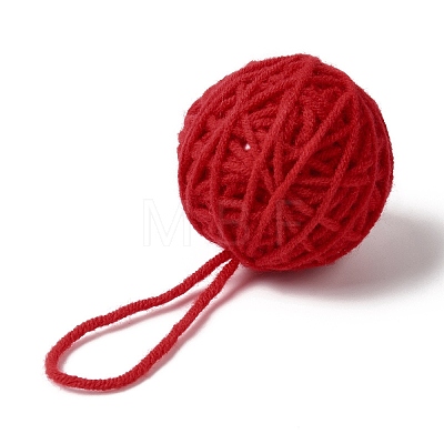 Yarn Knitted Christmas Ball Ornaments AJEW-P106-01A-1