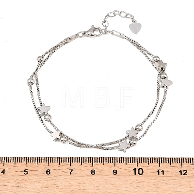 Brass Box Chain Multi-strand Bracelets for Women LS-BJEW-C140-27P-1