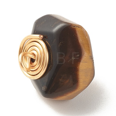 Natural Mixed Stone Connector Charms PALLOY-JF01480-1