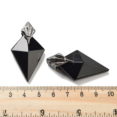 Natural Obsidian Pendants G-K338-10AS-08-1