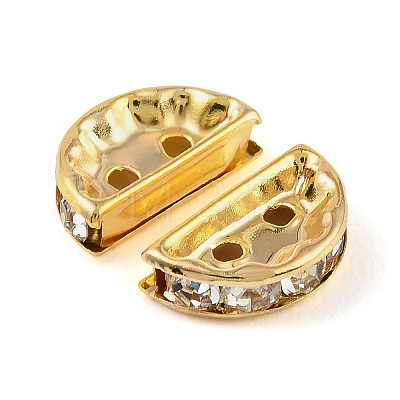 Brass Crystal Rhinestone Spacer Bars RB-T019-02A-G-1