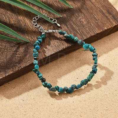 Natural Chrysocolla Chips Bracelets for Women BJEW-H623-01S-09-1