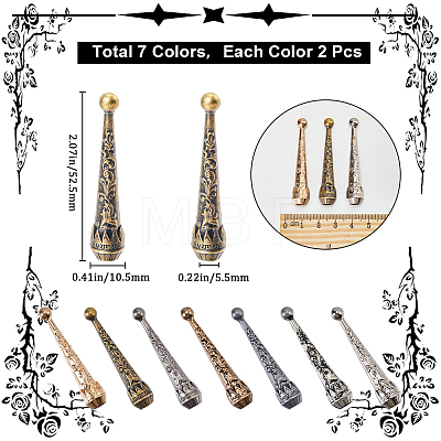 14Pcs 7 Colors Alloy Cord Ends FIND-GF0007-11-1
