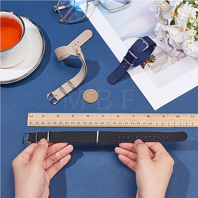 3Pcs 3 Colors Nylon Watch Bands AJEW-OC0015-62-1