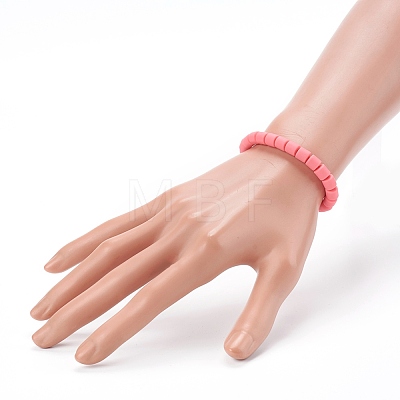 Handmade Polymer Clay Beaded Stretch Bracelets BJEW-JB06137-1