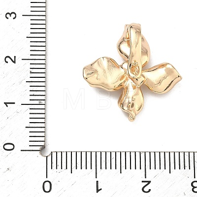 Flower Brass Micro Pave Cubic Zirconia Enhancer Shortener Bails KK-F934-07C-G-1