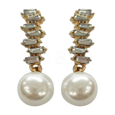 Round Alloy Crystal Rhinestone Dangle Stud Earrings FS-WGBAD05-01-1