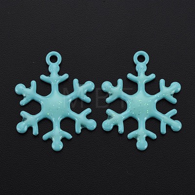 Spray Painted Alloy Enamel Pendants ENAM-N055-036F-NR-1