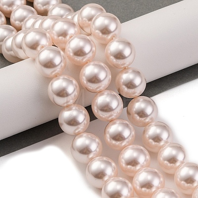 Baking Painted Pearlized Glass Pearl Round Bead Strands PEAR-H019-02E-01-1