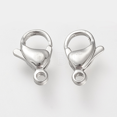 304 Stainless Steel Lobster Claw Clasps STAS-S066-9mm-15-1