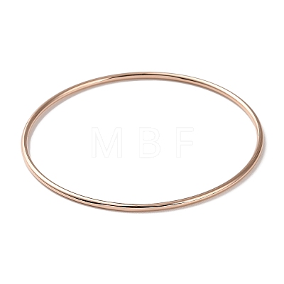 Ion Plating(IP) 304 Stainless Steel Simple Plain Bangle for Women BJEW-F461-01B-RG-1