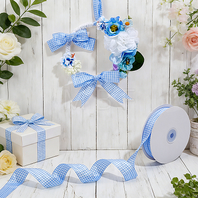 Polyester Tartan Ribbon OCOR-WH0082-574D-03-1