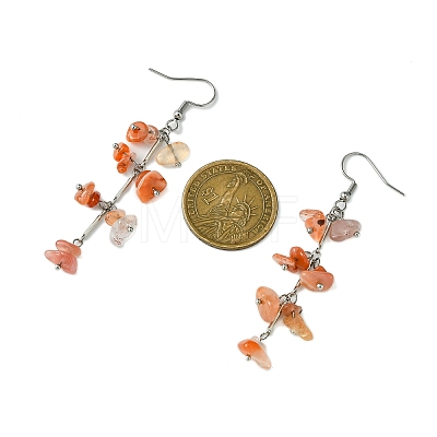 Natural Agate Dangle Earrings for Women EJEW-TA00553-04-1