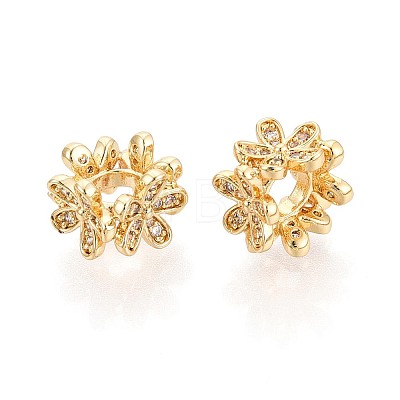 Daisy Flower European Beads KK-T079-67G-1