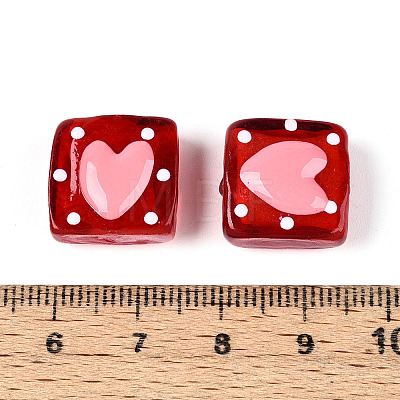 Handmade Spray Painted Lampwork Beads LAMP-N035-02G-1