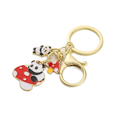 Rack Plating Panda Zinc Alloy Enamel Pendant Keychain KEYC-G064-01F-1