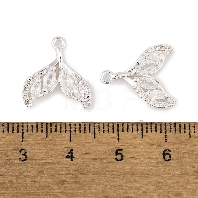 Brass Micro Pave Clear Cubic Zirconia Charms KK-L212-22S-1