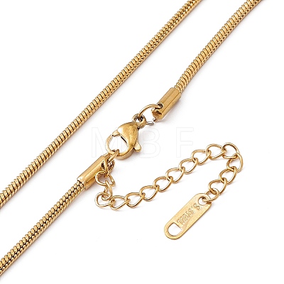 Jet Rhinestone Pendant Necklace with 304 Stainless Steel Round Snake Chains for Women NJEW-P269-09B-G-1