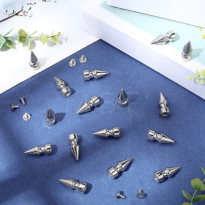 20Pcs Zinc Alloy Spikes Screwback Studs FIND-GF0008-53B-1