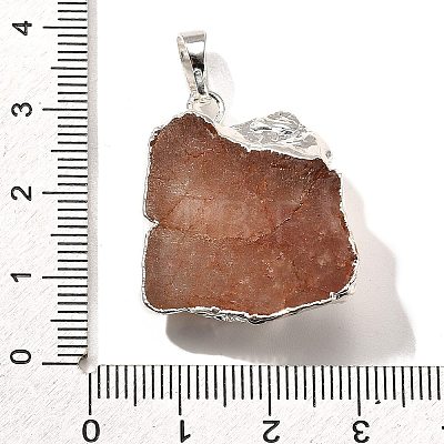 Raw Rough Natural Dyed Quartz Crystal Pendants G-G895-05S-02-1