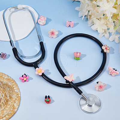 24Pcs 12 Styles Resin Stethoscope Pendant Decorations HJEW-DC00176-1