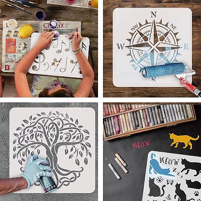 Large Plastic Reusable Drawing Painting Stencils Templates DIY-WH0202-442-1