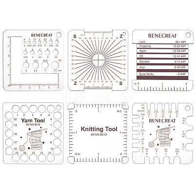 BENECREAT 1 Set Acrylic Knitting Rulers DIY-BC0012-73-1