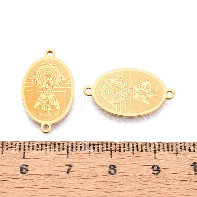 Religion 201 Stainless Steel Oval with Virgin Links Connector Charms STAS-T073-53A-G-1