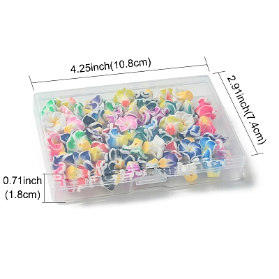 60Pcs 15 Colors Handmade Polymer Clay 3D Flower Plumeria Beads CLAY-FS0001-39-1