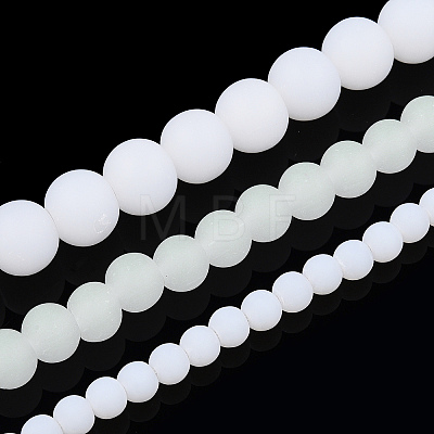 Imitation Jade Glass Beads Strands GLAA-T032-J8mm-MD01-1