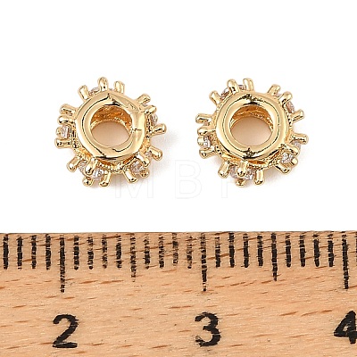 Brass Micro Pave Cubic Zirconia Beads KK-C155-13G-1