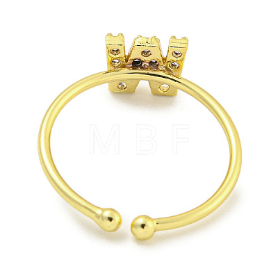 Rack Plating Brass Open Cuff Rings for Women RJEW-F162-02G-W-1