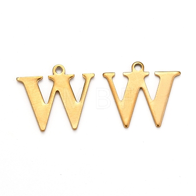 Ion Plating(IP) 304 Stainless Steel Alphabet Charms STAS-H122-W-G-1