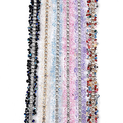 Resin Rhinestone Crystals Beaded Trim DIY-N008-05-1