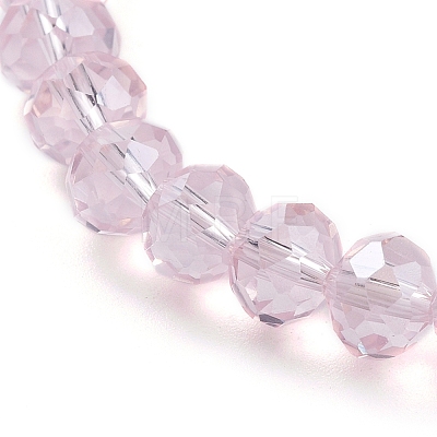 Faceted Rondelle Glass Beads Stretch Bracelets BJEW-JB04991-03-1